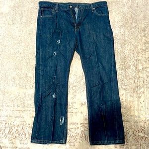 Levis 527 Slim Boot Cut Blue Denim Jeans Mens 40x30 Medium Wash Mid Rise Cotton